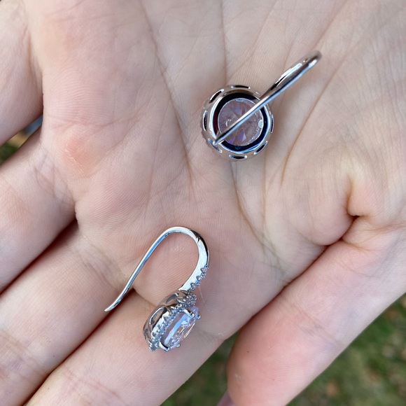 NEW Elegant 925 Silver Drop Earrings Cubic Zircon - Picture 4 of 6